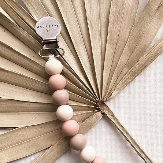 Hand Stamped Pacifier Clip | Personalized with Baby Name