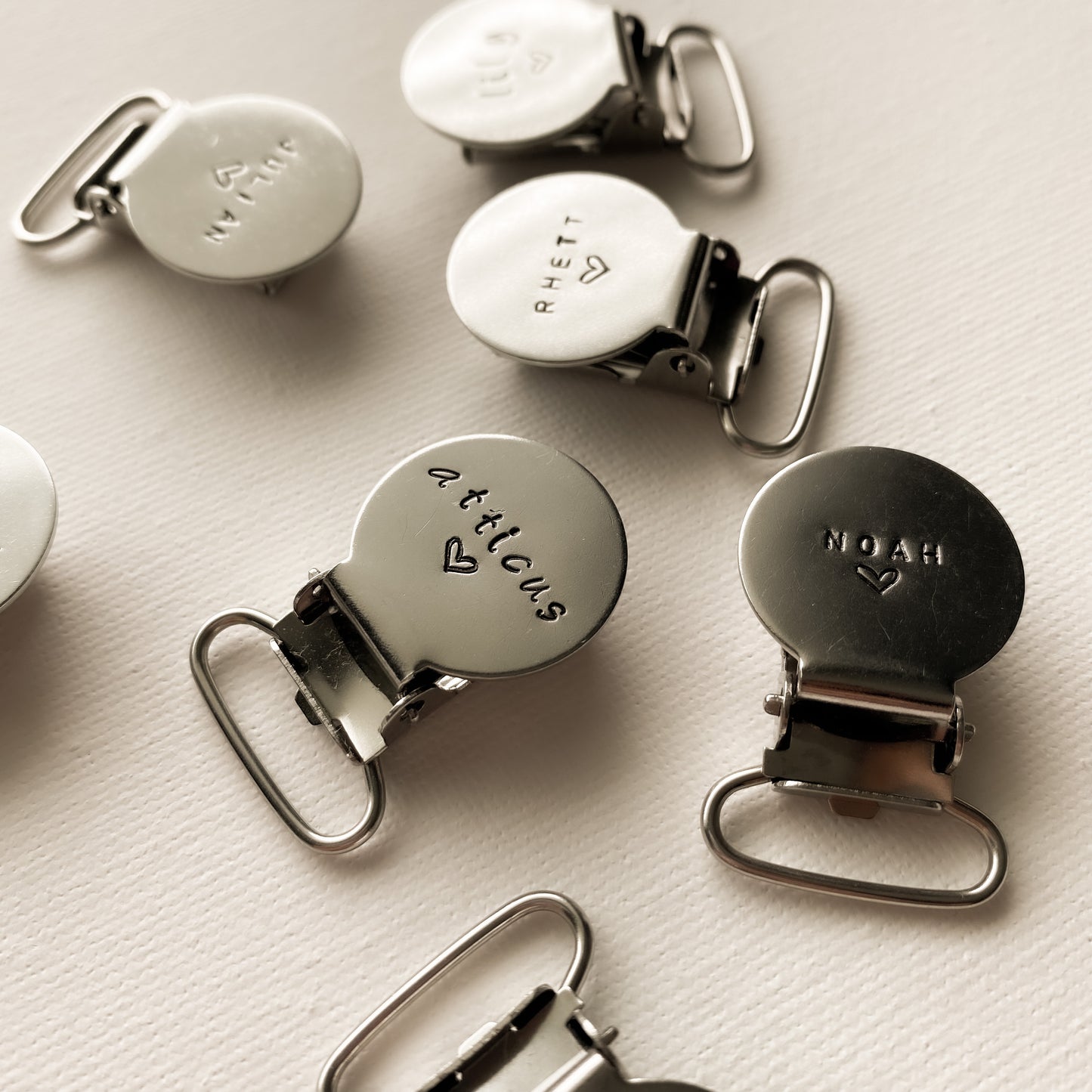 Hand Stamped Pacifier Clip | Personalized with Baby Name