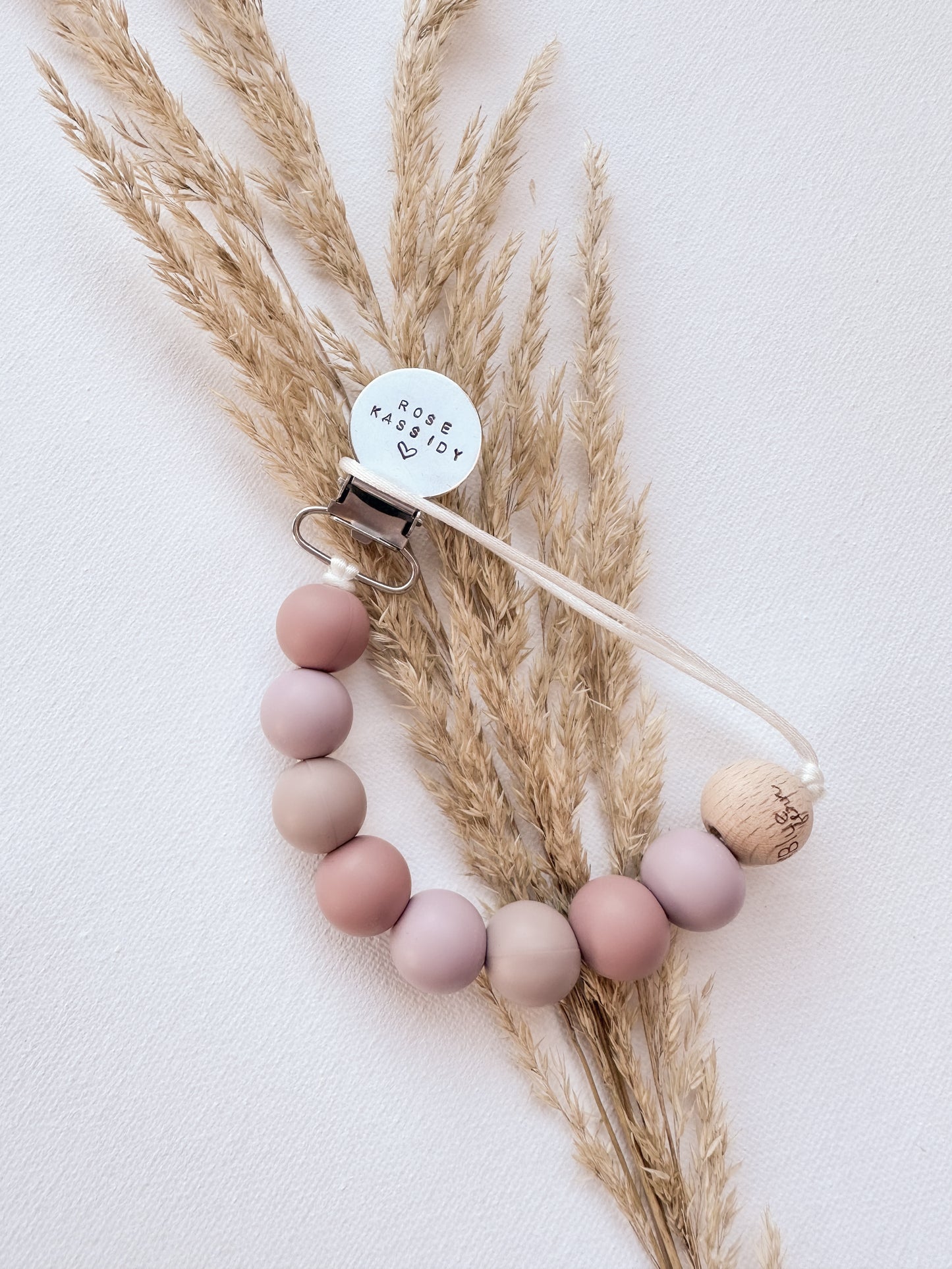 Hand Stamped Pacifier Clip | Personalized with Baby Name